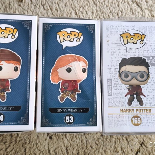 Harry Potter Funko Pop Set Ginny Weasley Ron Weasley Riding Broom like new