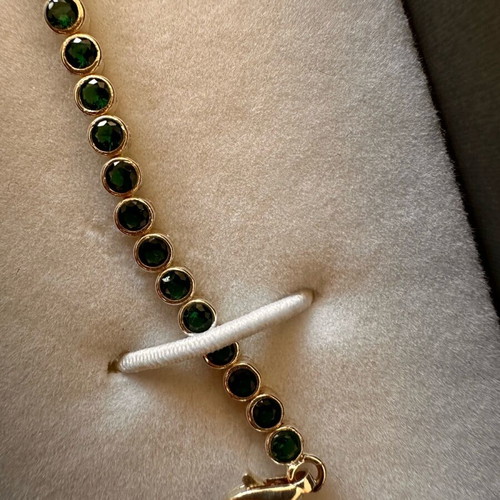 Women's bracelet new, green and gold