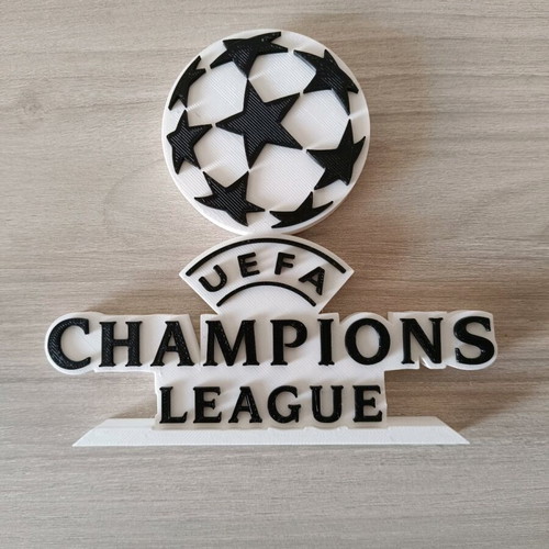 Logo UEFA Champions League with base, new, plastic