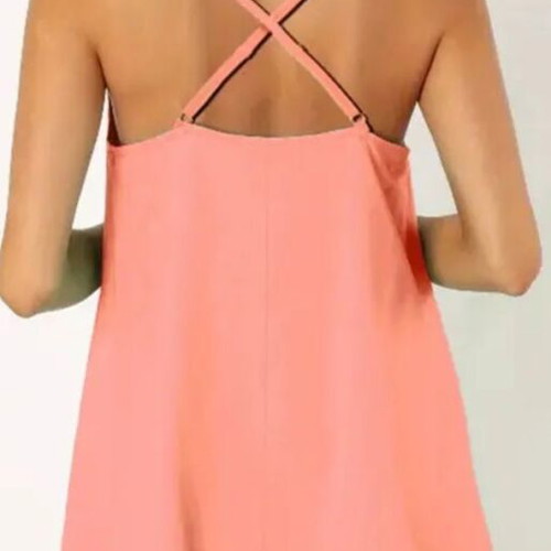 Coral loose short dress new, size S