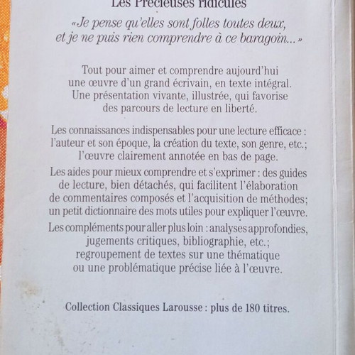 Molière Les Précieuses Ridicules used, pocket edition, French