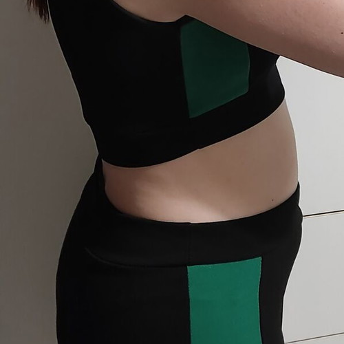 Sports Set leggings and top like new, black and green