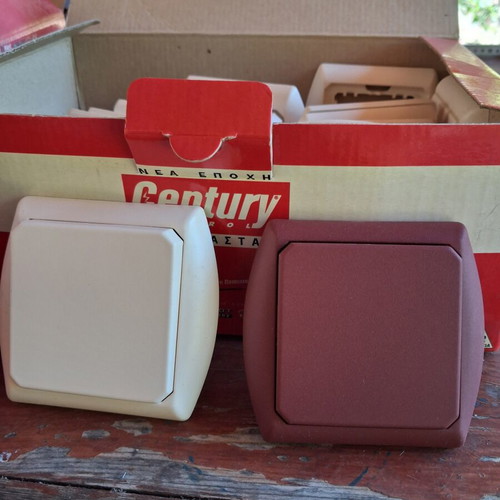 Century Control Ale-Retour Switches pack of 19 with 48 covers cherry and beige-salmon