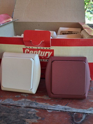 Century Control Ale-Retour Switches pack of 19 with 48 covers cherry and beige-salmon