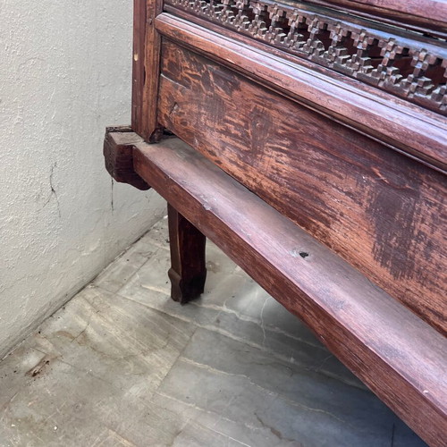 Balinese traditional king size canopy bed used, solid teak
