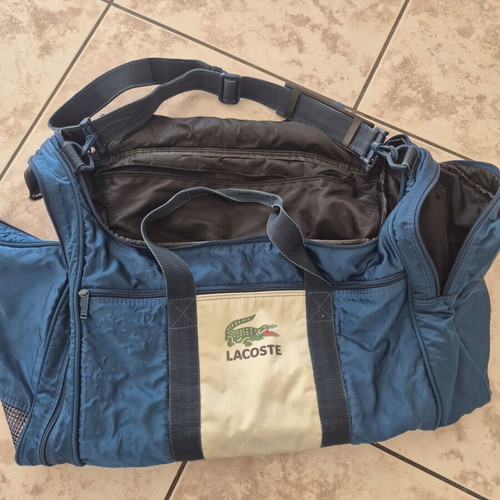 Lacoste large shoulder bag, dark teal, used with minor flaws