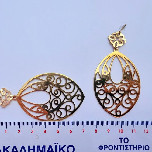 Bizermani gold-plated hammered earrings new