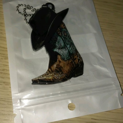 Car decoration with western boots and cowboy hat new