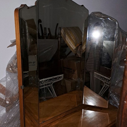 Bedroom dressing table used, solid olive wood, antique