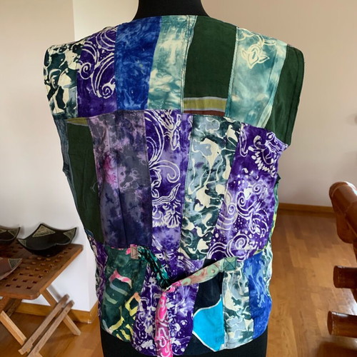 Vintage unisex vest 90s, new, boho style patchwork