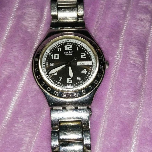 Swatch Irony Cool Days used watch with waterproof steel case and luminous hands