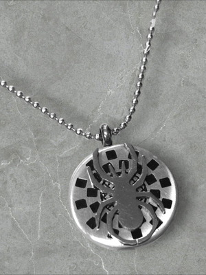 Ανδρικό κολιέ αράχνη σε ατσάλι καινούργιο, ασημί