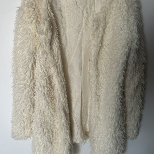 Anel Fluffy Coat like new, white and beige, size M