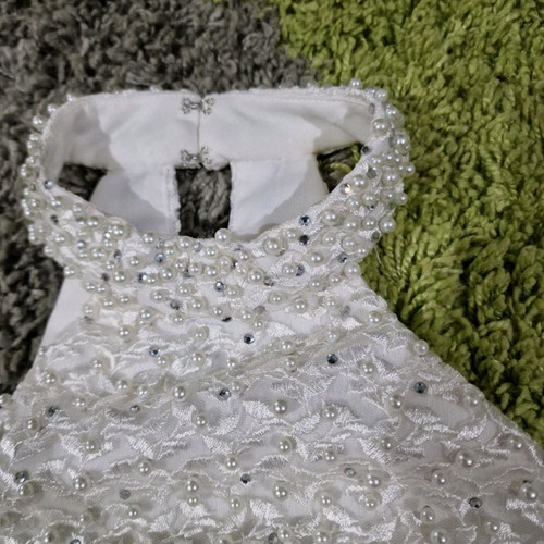 Mascara London ivory pearl lace wedding or evening dress size M new