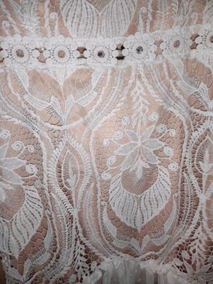 Dress with embroidery new, slim fit, white, size L