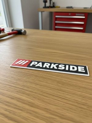 Parkside embossed sign new for workshop