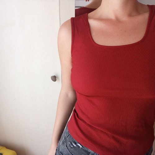 Acne Studios red elastic top, size S