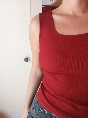 Acne Studios red elastic top, size S