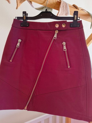 Stradivarius leather skirt, burgundy red, size S