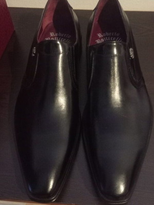 Roberto Botticelli leather kangaroo shoes black new size 41