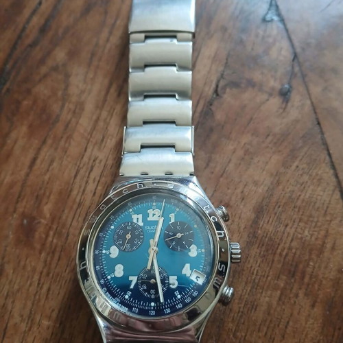 Swatch Irony Chrono used model Secret Agent with blue dial