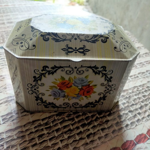 Metal box with flowers