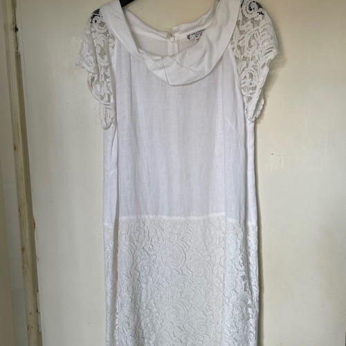 White linen dress new, Italian size 48 (2XL)
