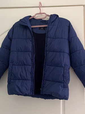 Children's jacket size 140 cm like new, blue with fleece lining