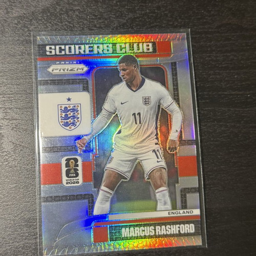 2026 Panini Prizm FIFA World Cup Marcus Rashford England Scorers Club Silver card like new