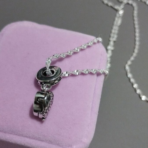 Silver pendant heart locket with angel wings and 60 cm chain new