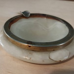 Alabaster ashtray used, 9 cm