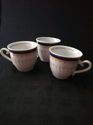 Zajecar coffee cups used, set of 3 Yugoslavian