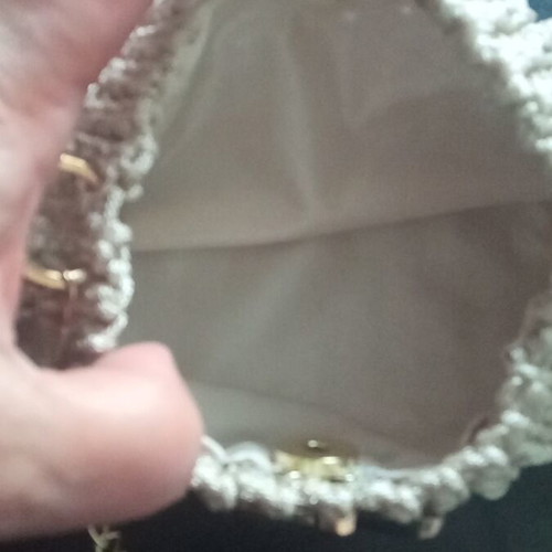 Handmade beige clutch with gold details new