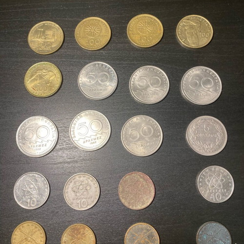 Various drachma coins like new in perfect condition