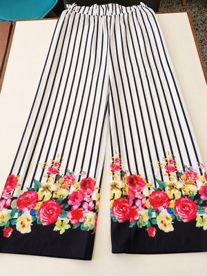 Teen Girls' Pants used, size M, colorful floral stripes