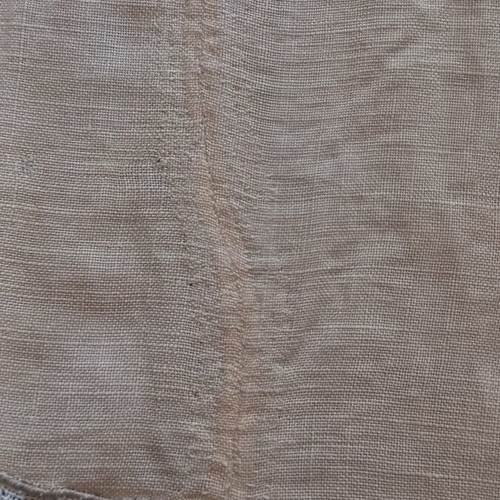 Vintage lace cutwork embroidery table linen used, cotton threads