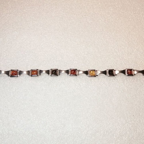 Silver 925 bracelet with amber, new