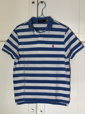 Polo Ralph Lauren Custom Slim Fit Shirt Large, like new, white and blue