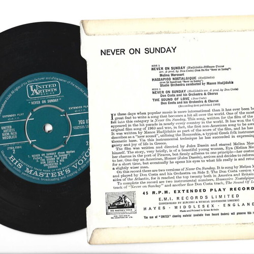 Never On Sunday 1960 UK record used