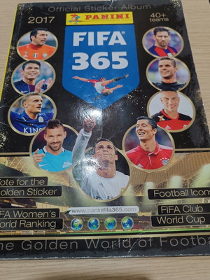 Panini FIFA 365 2017 album used with 58 stickers