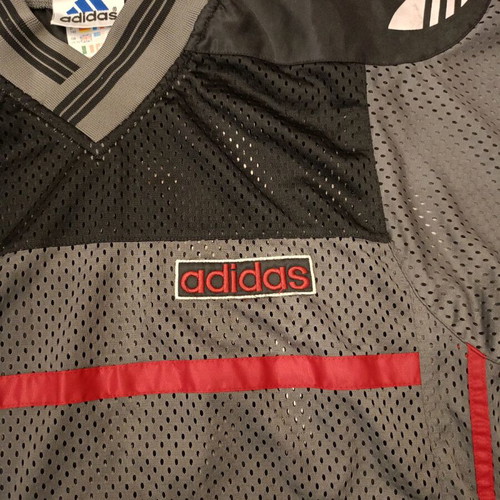 Adidas retro mesh jersey shirt used, black and red