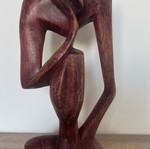 Wooden Thinker Statue like new