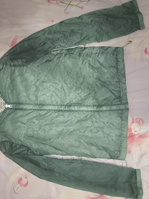 Lightweight green windbreaker jacket with lace lining, size S, like new