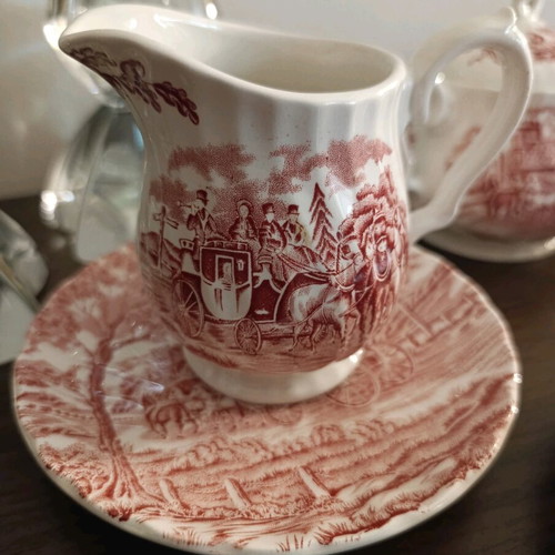 Vintage Myott Royal Mail coffee/tea set used, Staffordshire porcelain
