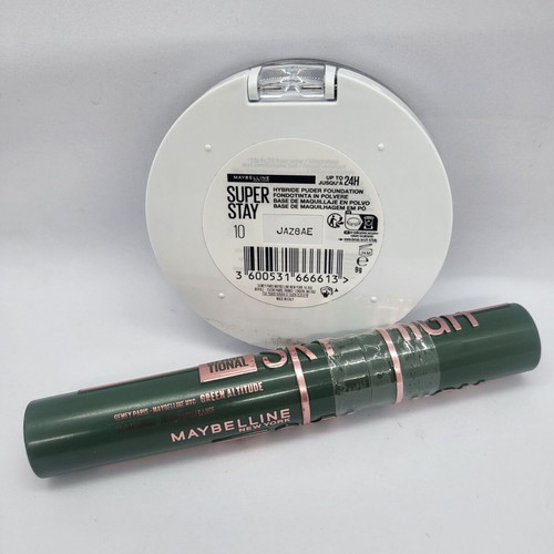 Maybelline Super Stay Powder 10 and Sky High Mascara Green Altitude new