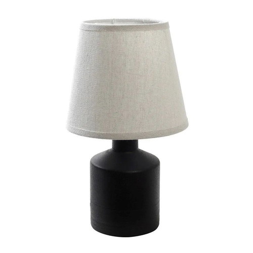 Table lamp black with white ceramic shade new 27.5cm