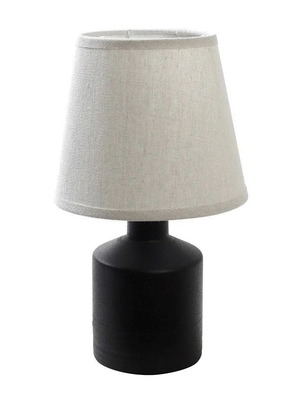 Table lamp black with white ceramic shade new 27.5cm