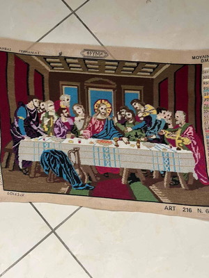 Handmade embroidery The Last Supper used