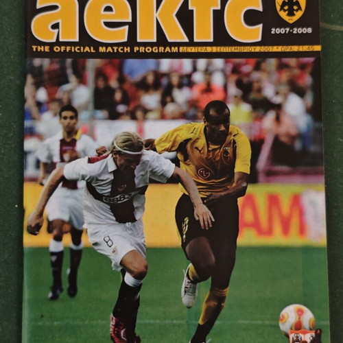 AEK and Olympiacos European football match programs