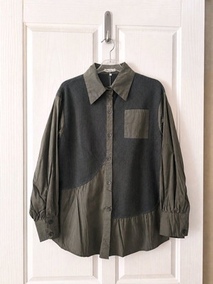 Cherry Koko shirt olive with knit texture and oversized fit new
